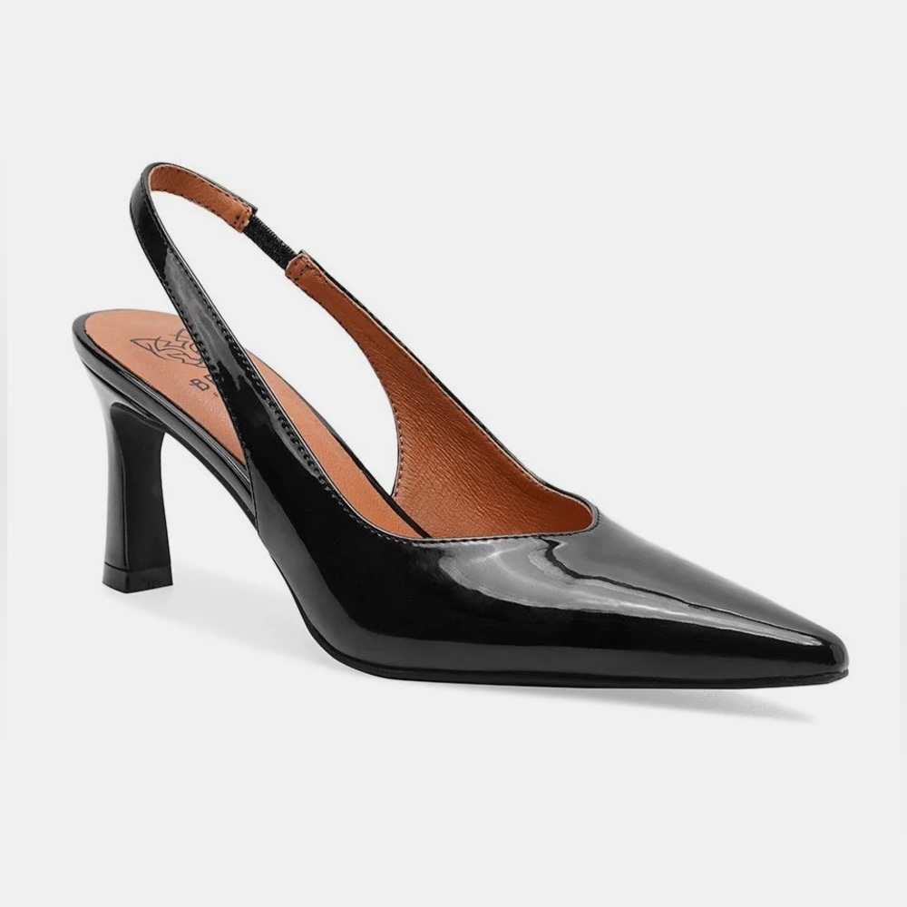 Beast Fashion Faux Leather Point Toe Slingback Pumps